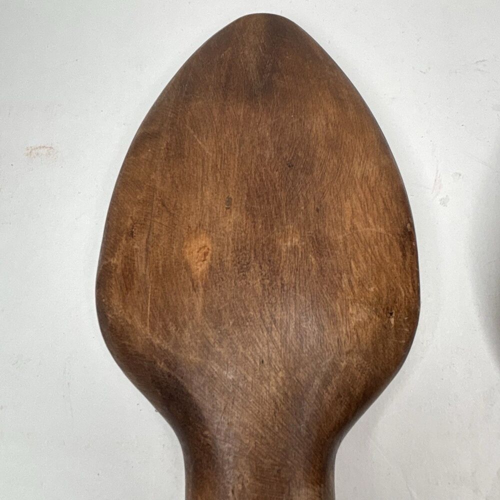 Vintage Made in Philippines 12” Carved Wood Salad Serving Spoon Fork Set MCM - Picture 8 of 16